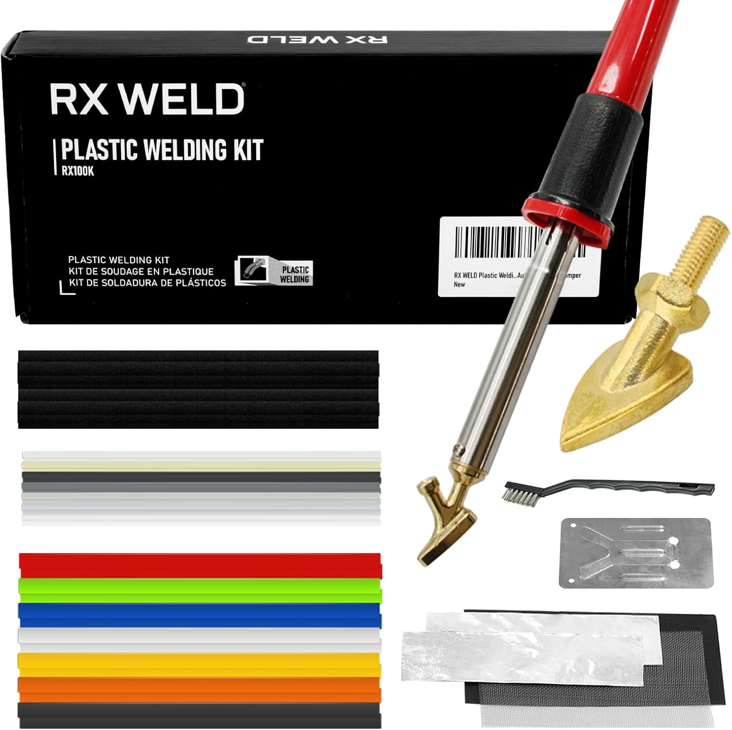 RX WELD Plastic Welding Kit,100W Plastic Welder,Plastic Repair Kit for Automotive Car Bumper