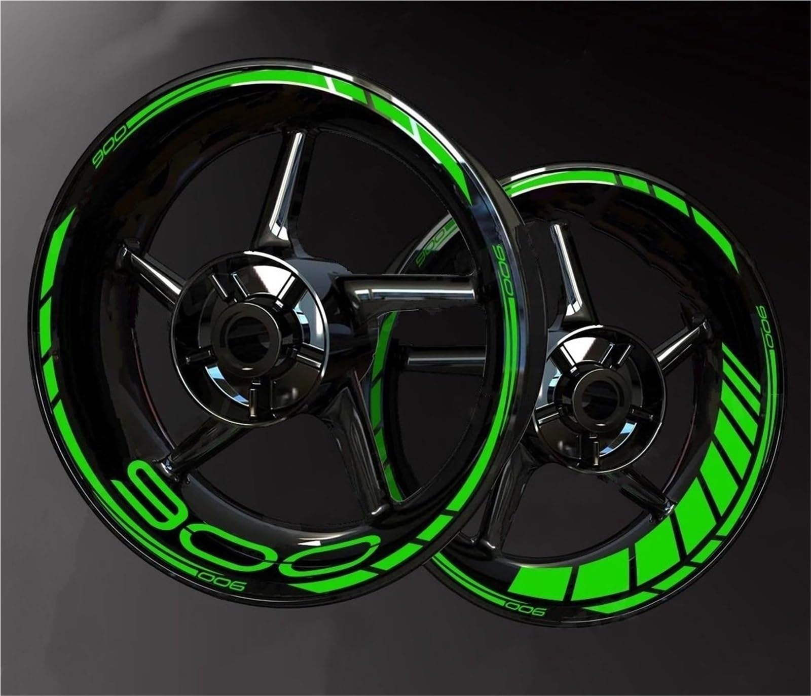 Felgen Aufkleber Motorrad-Felgenaufkleber Für Kawasaki Für Z900 Für Z 900, Reflektierende Streifen, Dekorative Aufkleber Für Felgen Und Naben Motorrad Dekor Felgenaufkleber(Farbe 3)