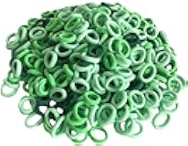 Salome Idea 500 Pcs Multi-Color Loom Sewing Loops, Color Loom Sewing Loop Replenishment Bags Colorful Loom Loops Supplementary Pack DIY Supply of Rubber Loops for Boys and Girls (Green)