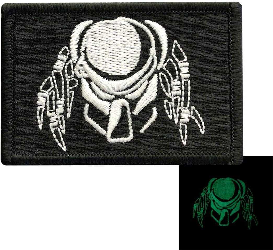 Glow in Dark Predator Alien Patch (iron on Sew on 3.0 X 2.0 - PG4A)