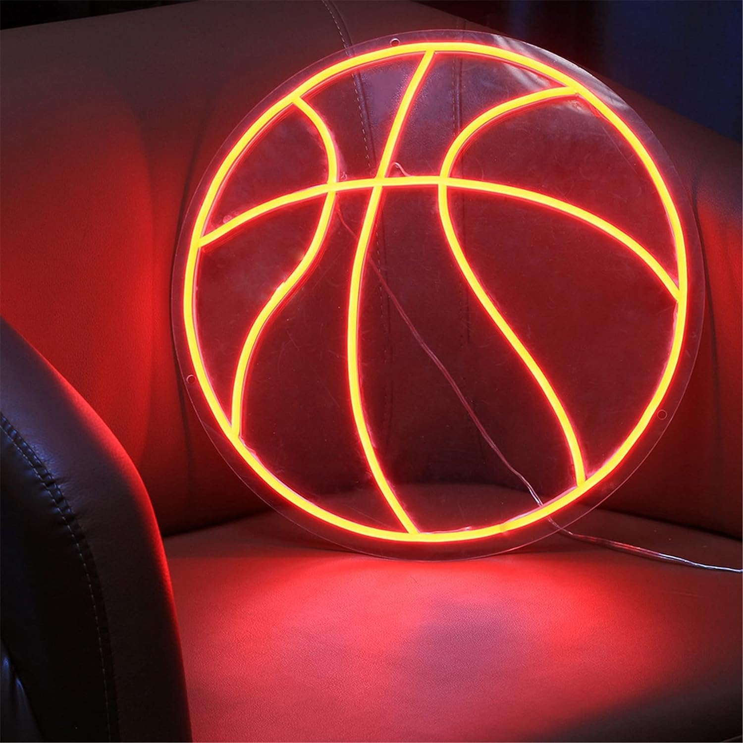 Luz LED de neón Luz de tablero de baloncesto, iluminación decorativa de pared artificial, luz de neón LED 50x50cm