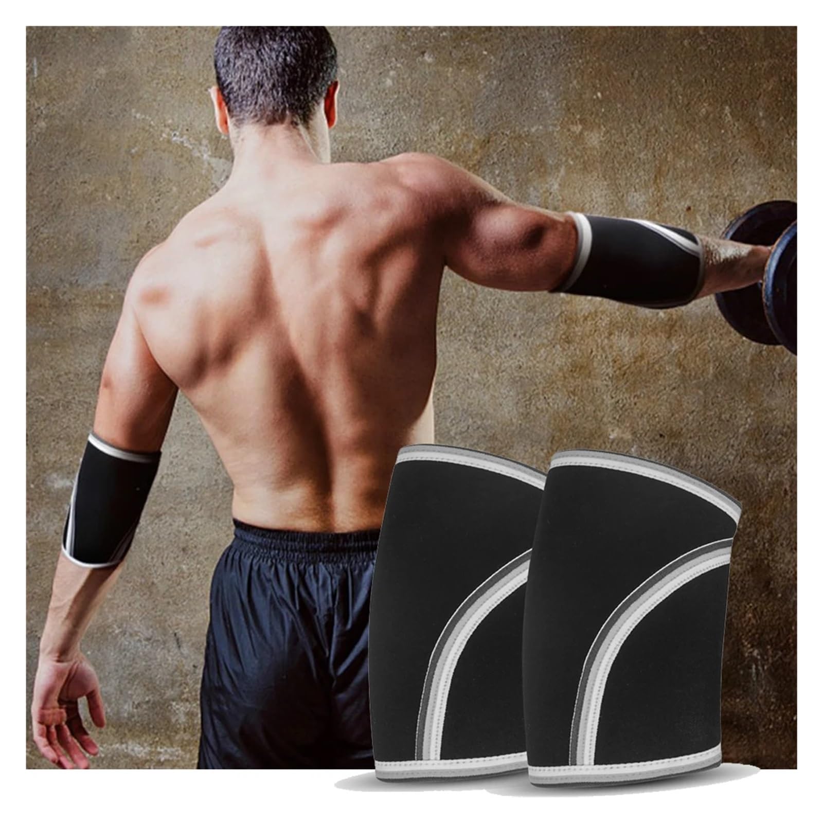 Gomitiere Sportive 2 Pezzi di Compressione gomitiere Supporto Fitness Sport Sollevamento Pesi Tennis pallavolo Braccio protettore Lavoro per Lo Sport(L)