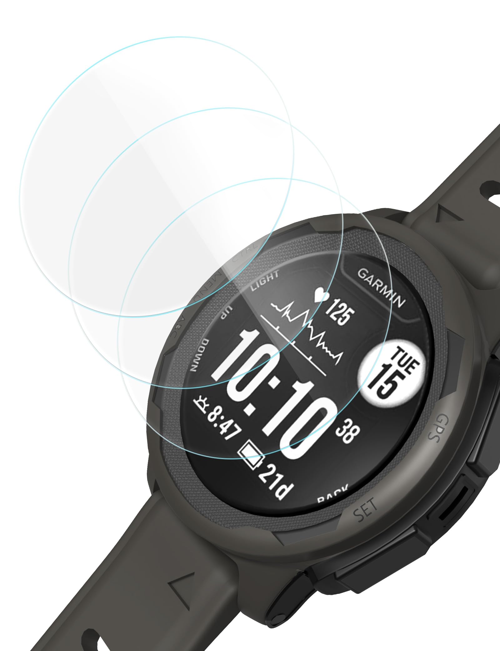 Sinoacc Protection Écran en Verre Trempé pour Garmin Instinct 2 - 3 Pièces Anti-Rayures