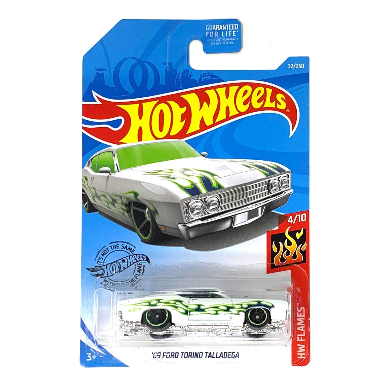 Mattel Hot Wheels 2019 '69 Ford Torino Talladega HW Flames White