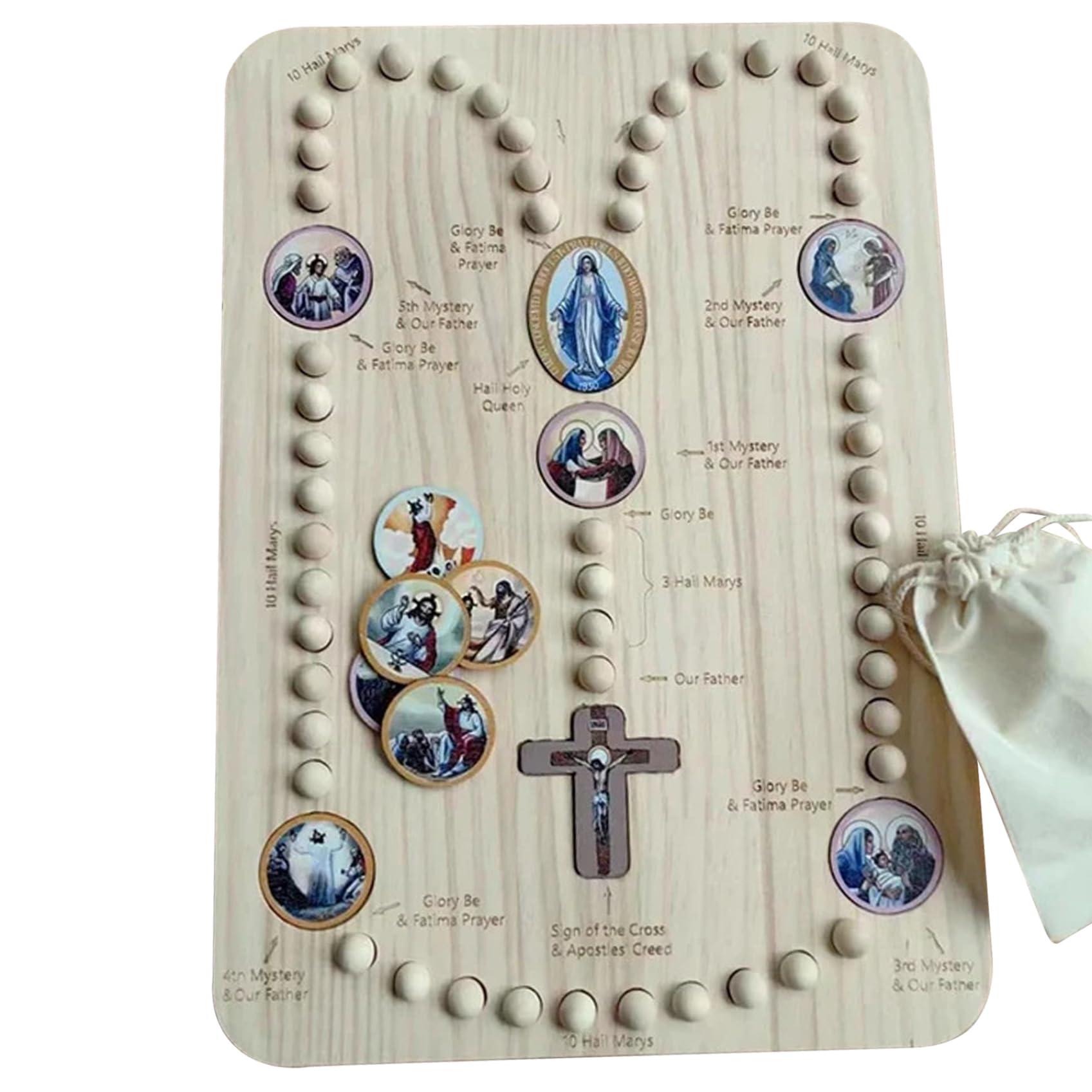 Planche de chapelet en bois pour canaliser l'attention et occuper les enfants