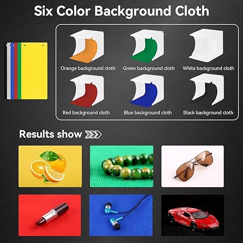 Miniatura 3 de Mini caja de luz de cámara, pequeña caja de luz blanca para estudio fotográfico, portátil, plegable, LED, kit de tienda de luz de fotografía