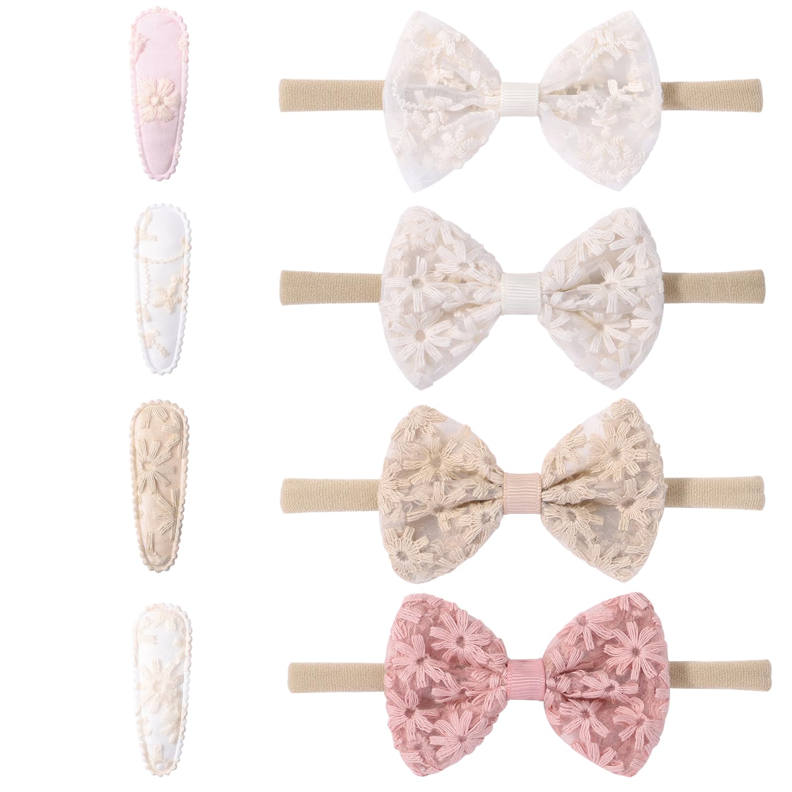 Flower Toddler Headband Hair Clips for Girls, 8Pcs