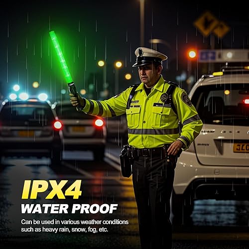 Miniatura 15 de Varita de luz de seguridad de 21 pulgadas Alta visibilidad, duradera, portátil Varita de control de tráfico con 2 modos intermitentes para Azul