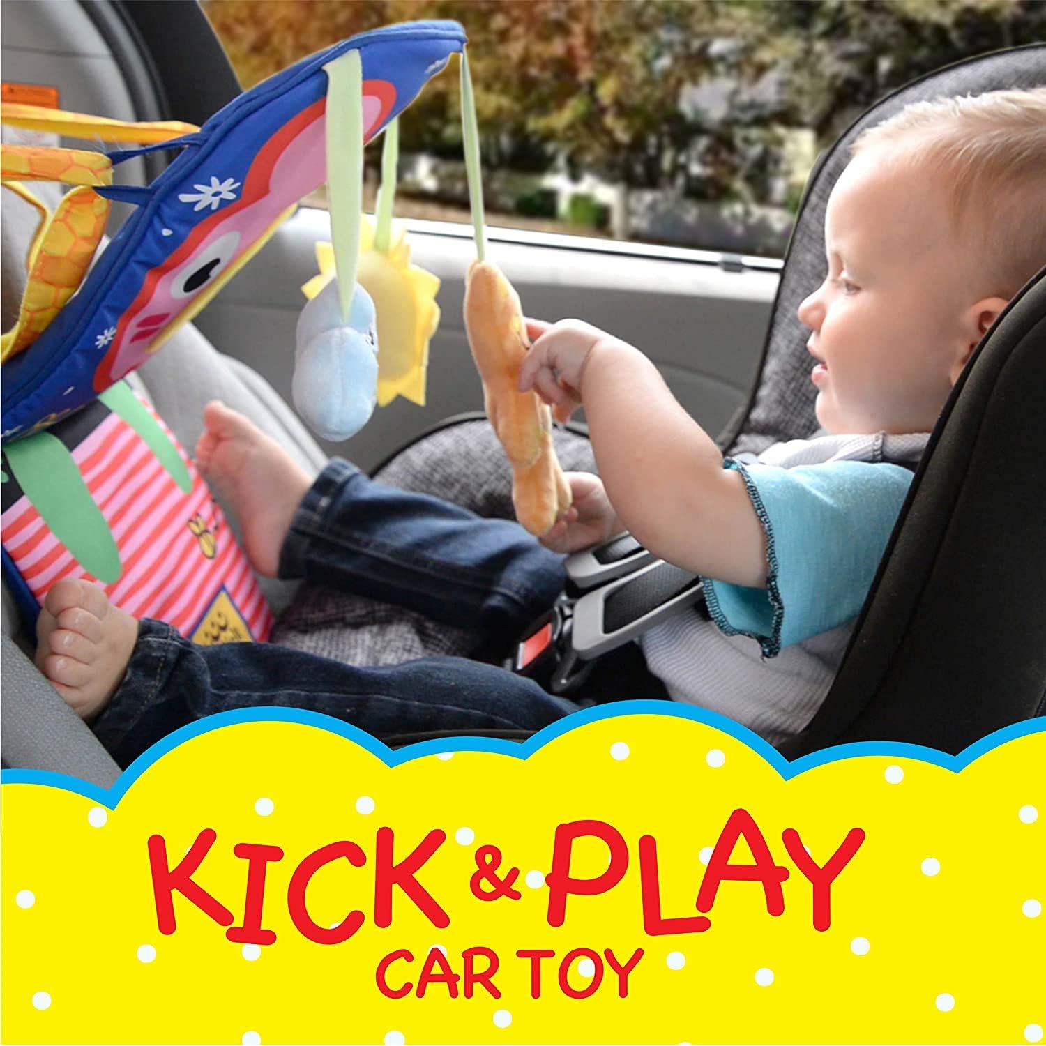 ToyVelt Car Seat Toys for Infants - Kick and Play Fun Hanging Rear Carseat Toy Super Soft, Safe with Music - Your Little One Will Be Thrilled While Driving for Baby Boy & Baby Girl 1 Month and Up : Toys & Games