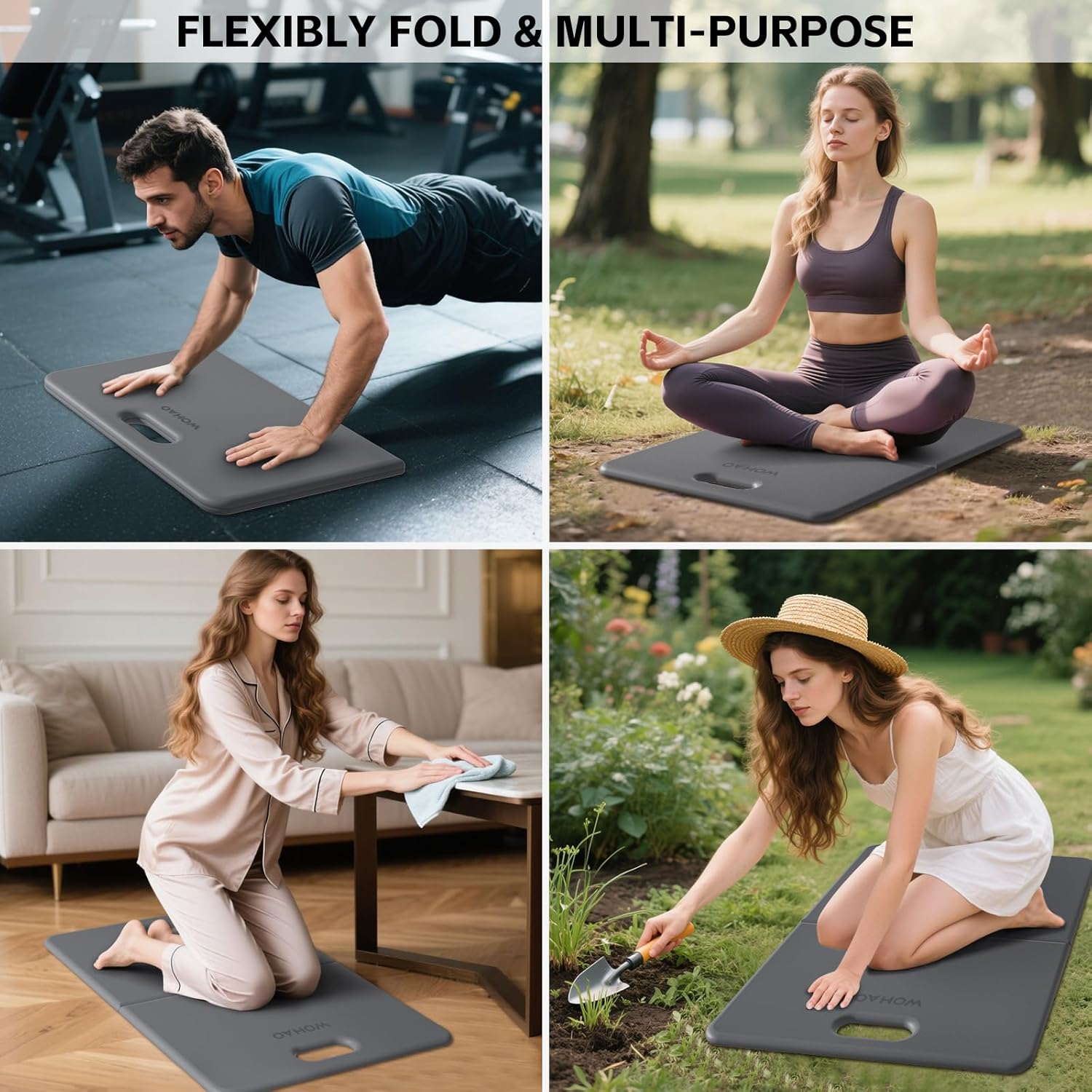 Yoga Knee Pad - Foldable Non-Slip POE Cushion, Folding Support Pad with Handle, Lightweight & Portable for Yoga, Pilates, Fitness - Image 6