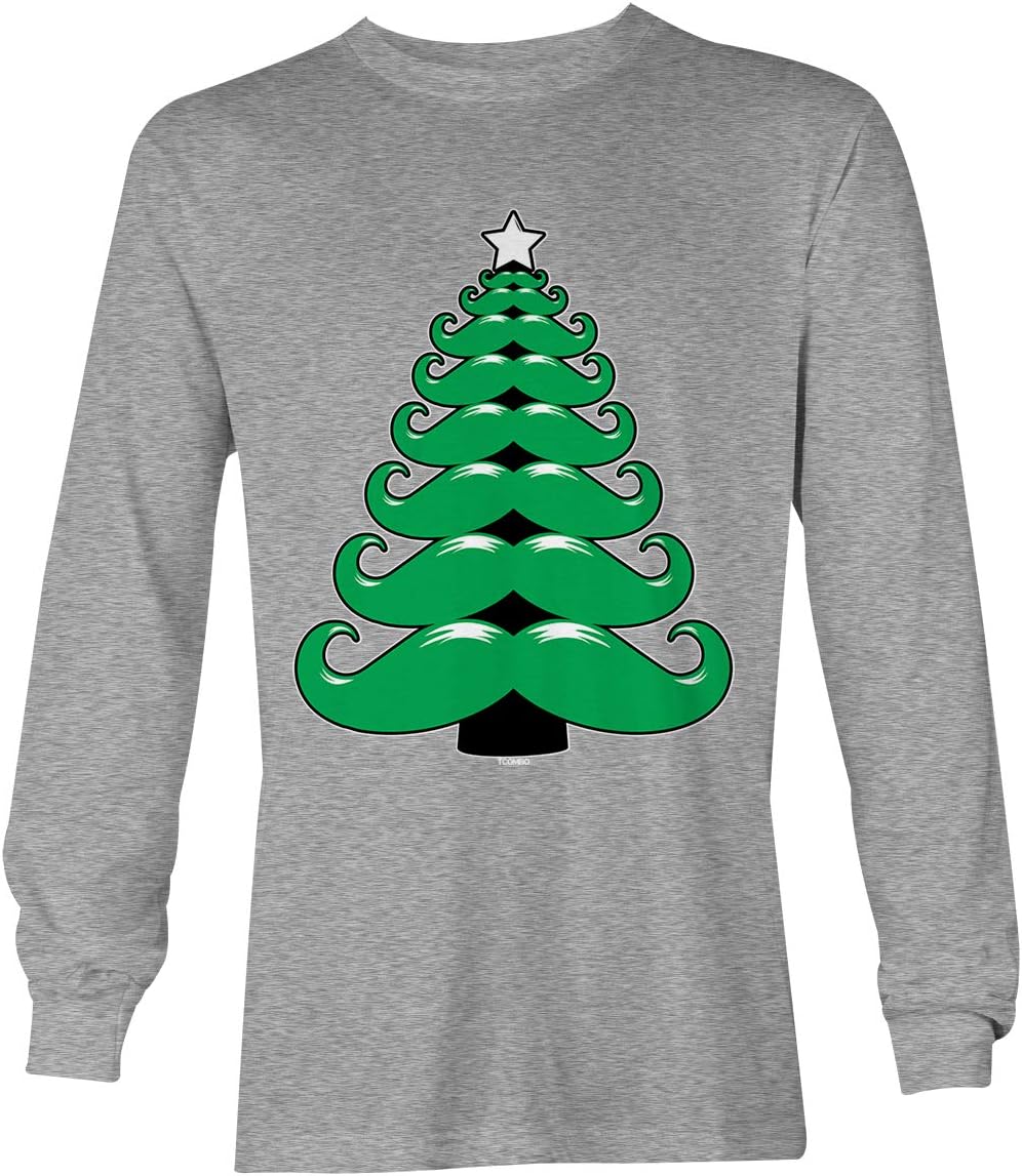 Tcombo Mustache Christmas Tree - Xmas Santa Claus Unisex Long Sleeve Shirt