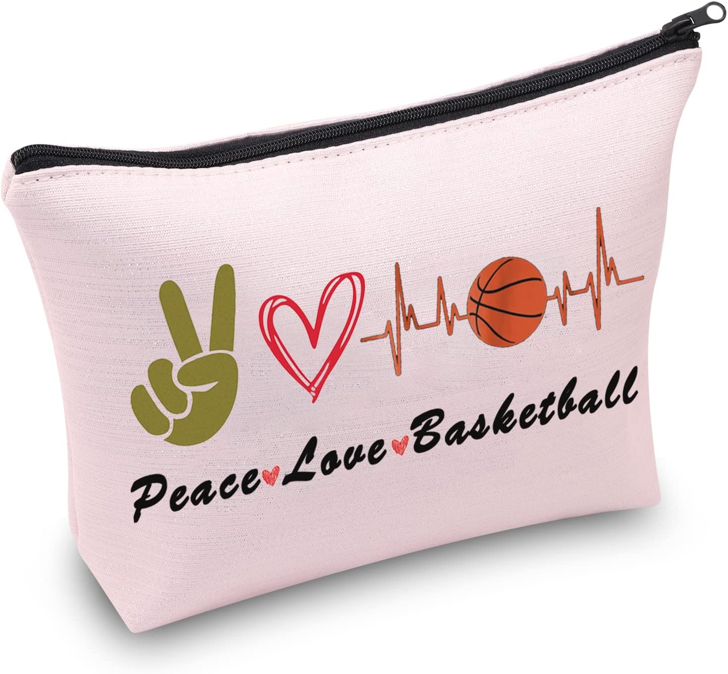 PXTIDY Basketball Makeup Bag s Basketball Gift Peace Love