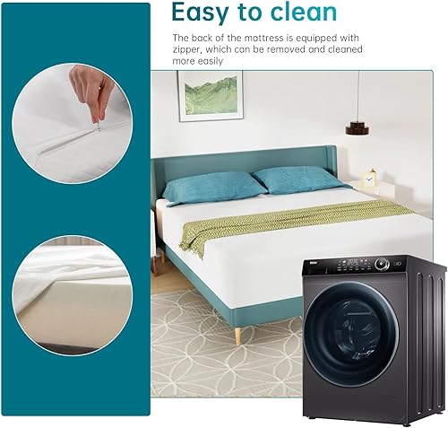 Miniatura 53 de Colchón individual de espuma viscoelástica de 5 pulgadas con certificado CertiPUR-US para sueño fresco y alivio de presión, colchón de cama de