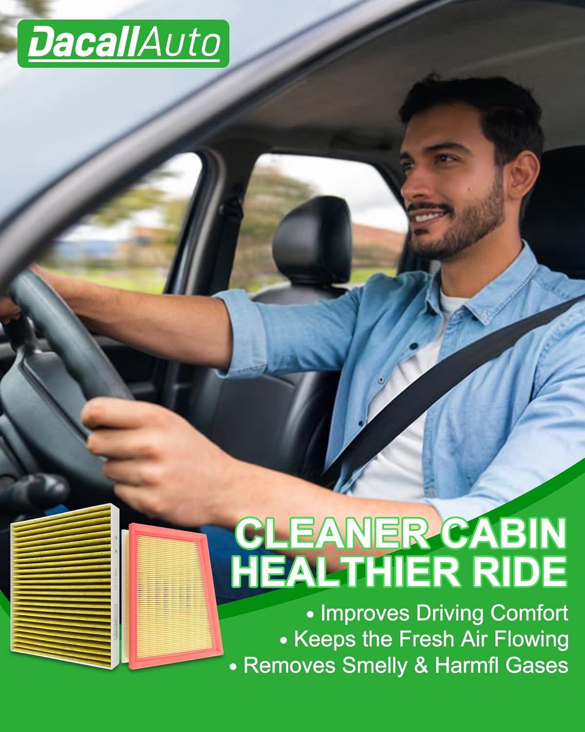 Activated Carbon Cabin & Engine Air Filter Set fit for Buick Encore GX ONLY/Envista (2020-2026) NOT for Encore, for Chevy Trailblazer/Trax (2021-2026), Replace Part NO. CF11966, CA12814