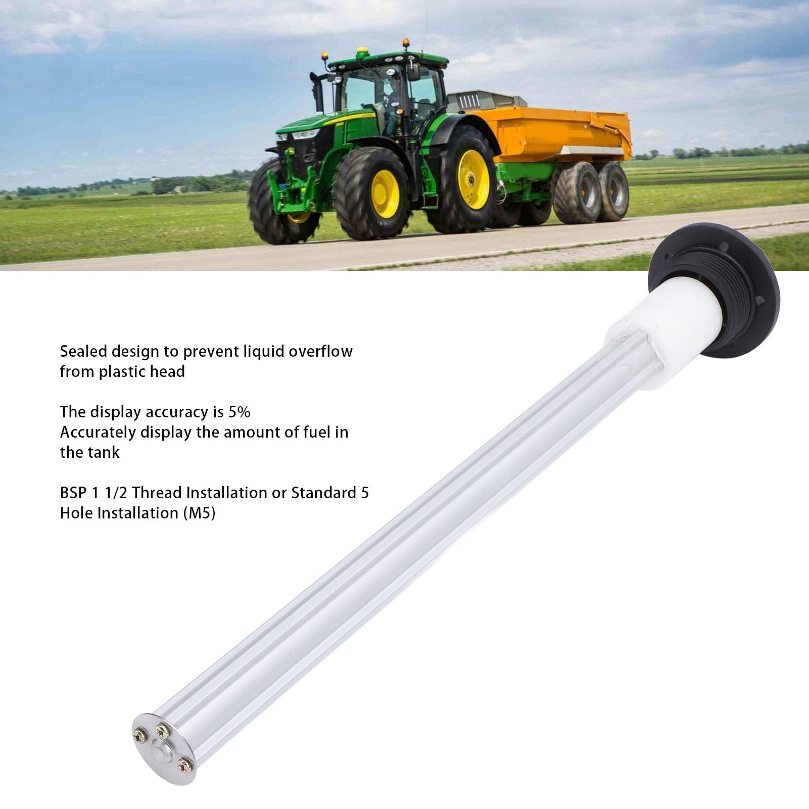 Medidor de aceite Torvex, indicador de nivel compatible con ATV de camiones de yates, sensor mecánico BSP 1 1 2 hilo -40 a 85 ℃ (400 mm)
