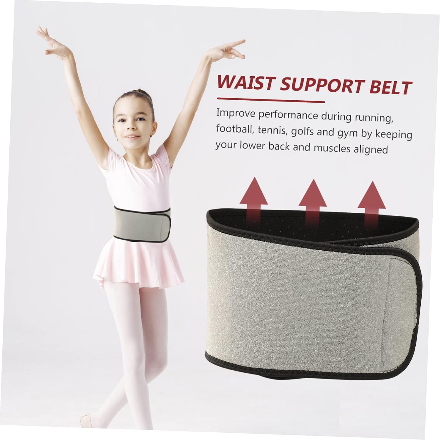 Toddmomy Lower Back Brace Dance Belt Rubber Protective Gear Elasticity Girl Child Gym Belts