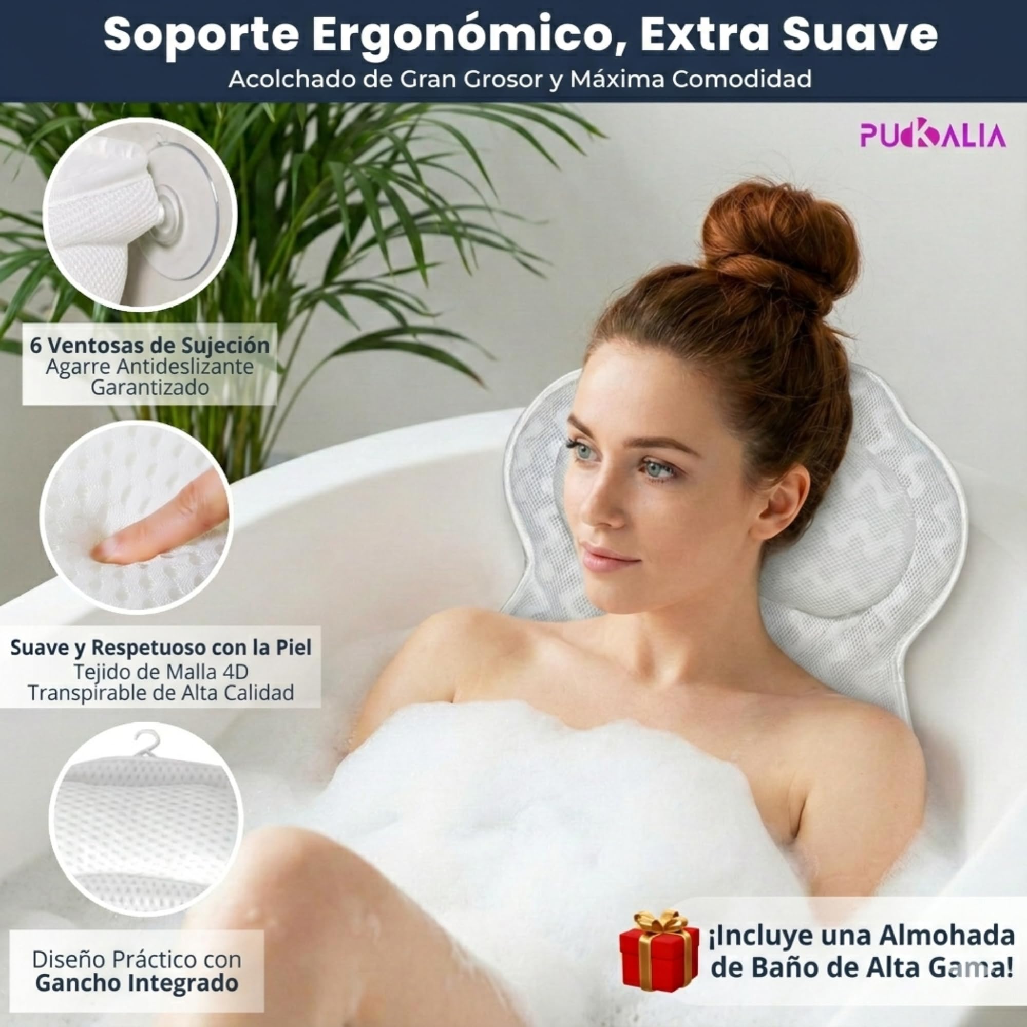Vassoio per vasca da bagno con cuscino ergonomico, kit spa in casa in bambù, supporto estensibile e pieghevole per tablet, libro e coppa, legno naturale 100% e accessori di lusso