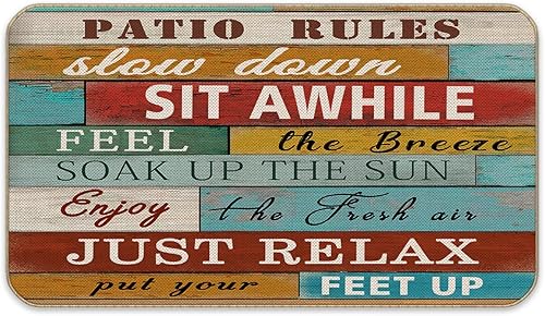 Nogrit Tapete para puerta de exterior, decoración de patio delantero y trasero, decoración de terraza de patio, tapete para puerta de entrada al