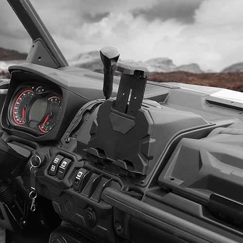 Miniatura 8 de A & UTV PRO Soporte para tablet Can-Am Defender HD5 HD7 HD8 HD9 HD10 2016-2024, soporte para teléfono GPS para dispositivo eléctrico con caja de