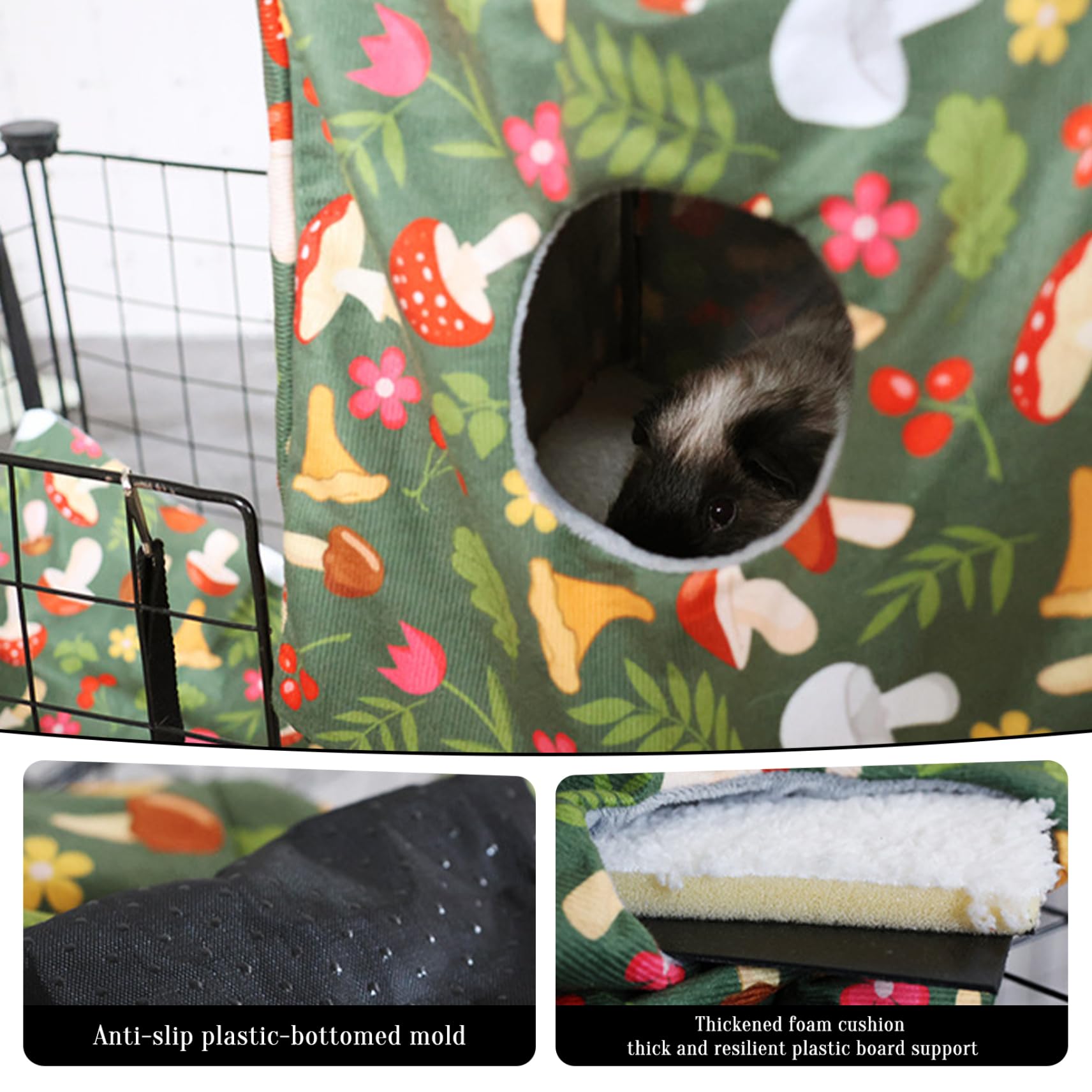 Hamacs à Rat Suspendus avec Sangles, lit Cochon d'Inde Doux et Lavable pour Planeur de Sucre Chinchilla, 1 Ensemble/4 pièces |.Lit pour Rats
