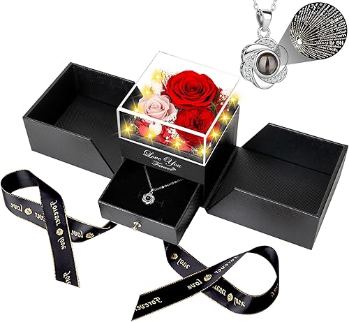 Miniatura 22 de 3 rosas reales amarillas preservadas, regalos de rosas eternas para mamá, abuela, esposa, novia en el día de la madre, cumpleaños, San Valentín