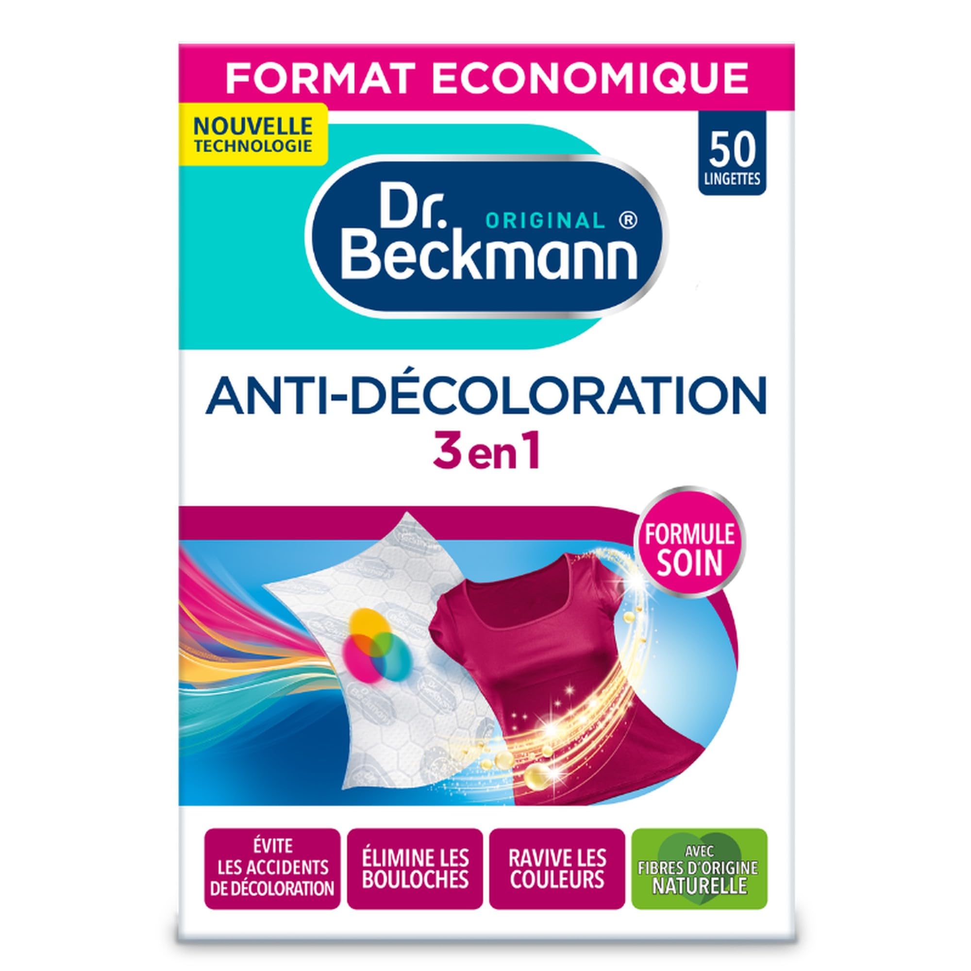 Dr. Beckmann - Ochrona przed blaknięciem 3 w 1 - Folia ostateczna ochrona chusteczek - 50 chusteczek, Bez zapachu