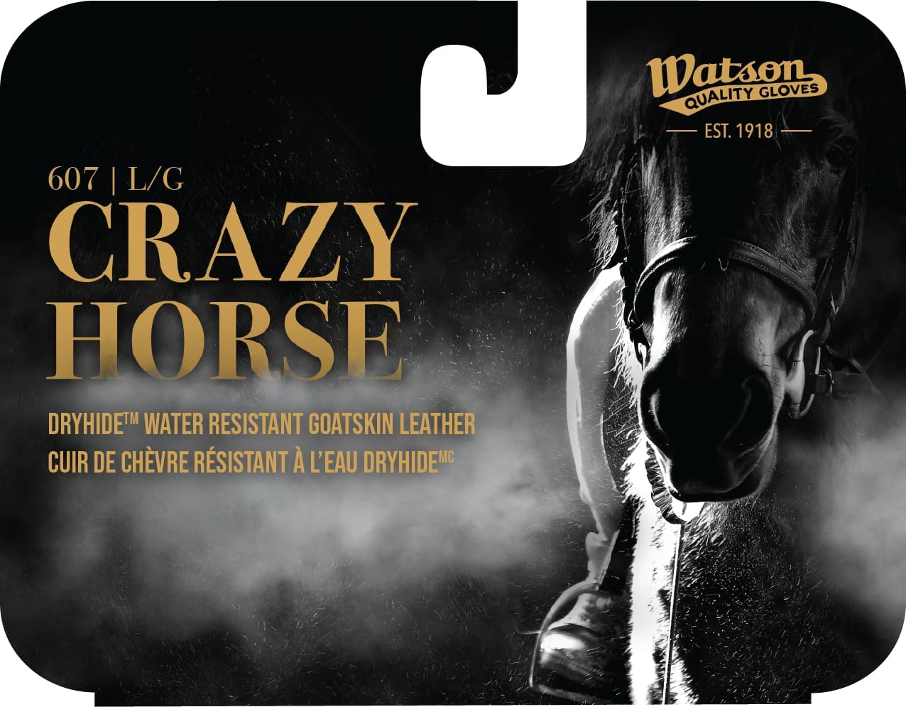 Watson Gloves Leather Ranch Work Gloves - Crazy Horse Grain Driver Style, Water Resistant Goatskin, Palm Patch