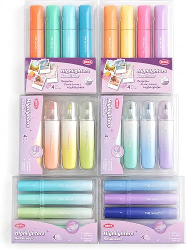 24PCS Pastel Highlighter Pens, Assorted Colours, 14 x 1.5 x 12cm, School & Office Set