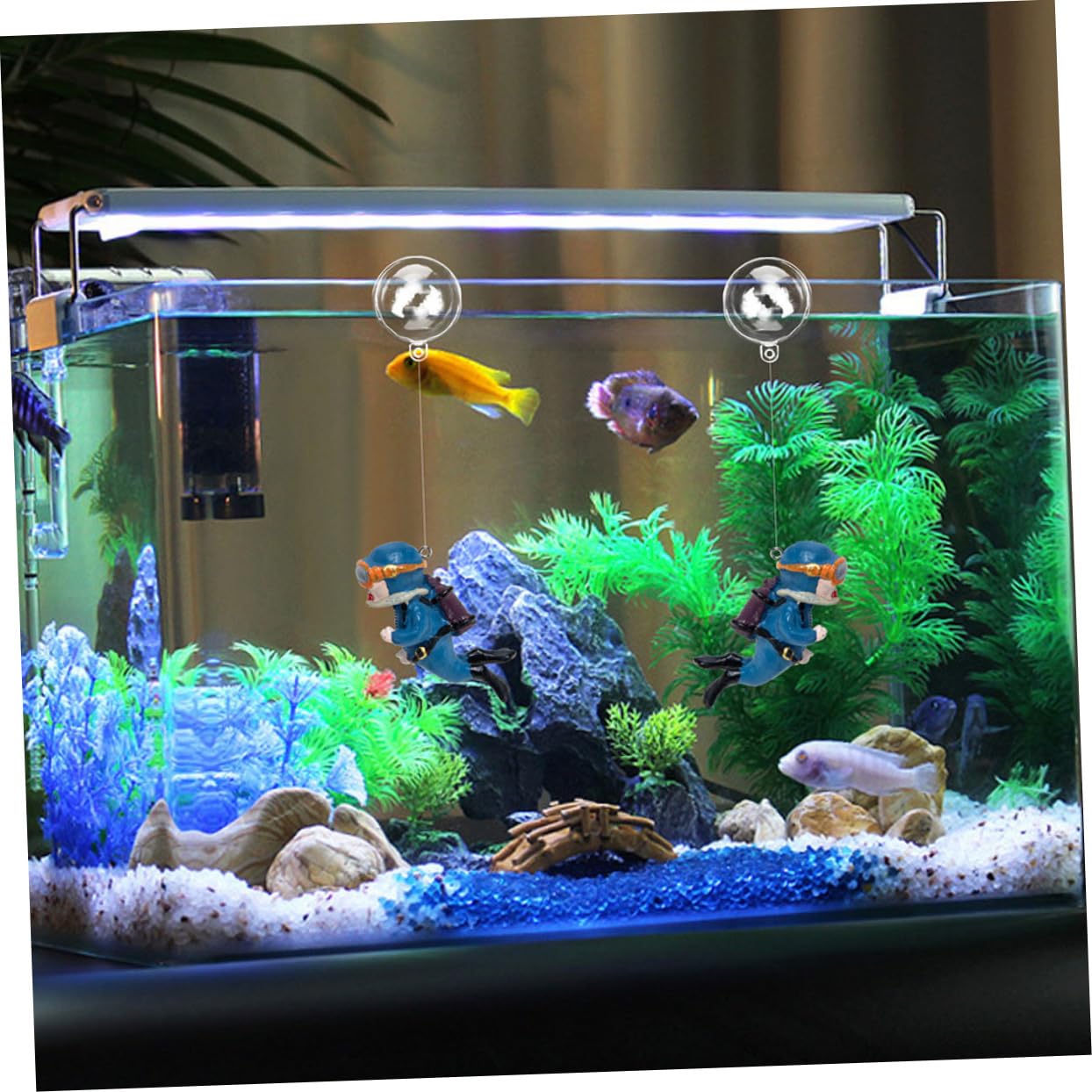 OUNONA 5 Ensembles Décoration D'Aquarium Petite Figurine De Plongeur Flottant Miniature Adorable Décoration D'Aquarium Figurine De Plongée Flottante pour Aquarium 2 pièces * 5
