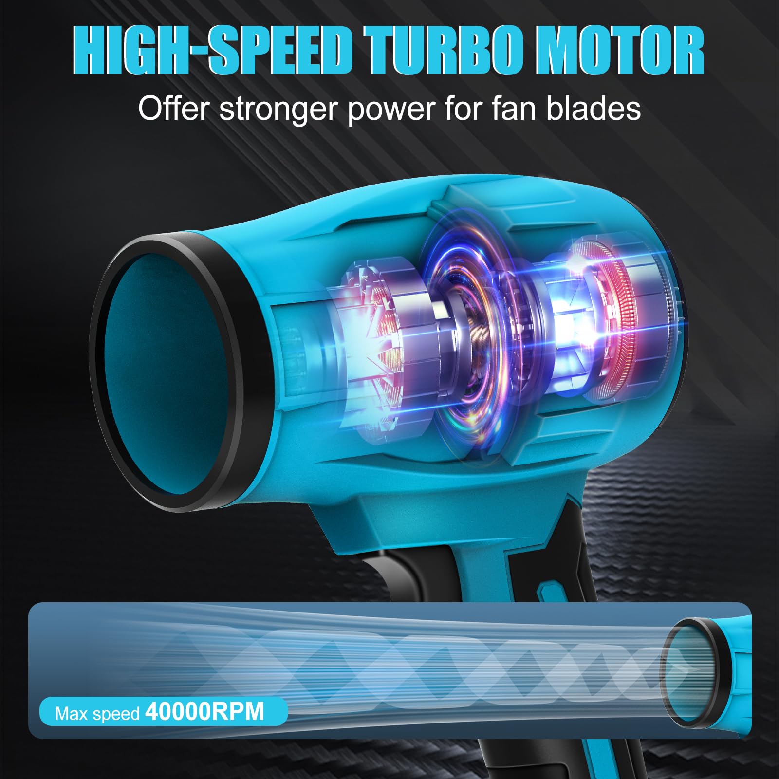 Turbo Gebläse Bürstenloser Motor Tragbarer Super-Jet-Lüfter für Garten Schneeräumung Autoreinigung