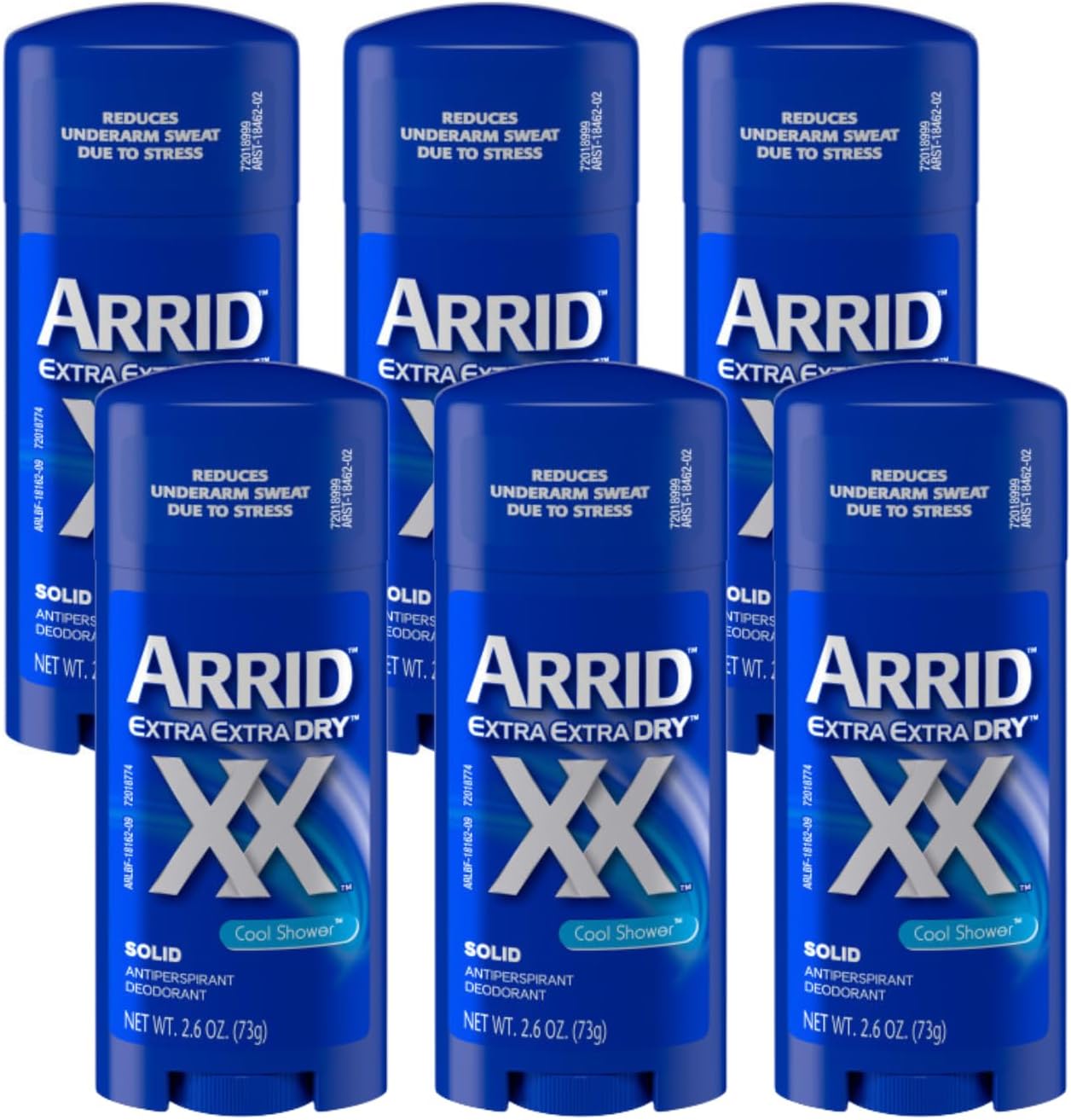 XX Extra Extra Dry Maximum Strength Antiperspirant/Deodorant Solid, Cool Shower, 2.6-Ounce Sticks (Pack of 6)