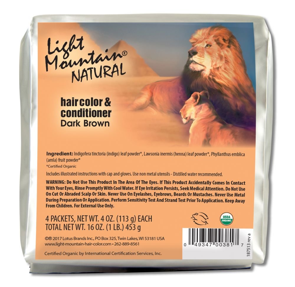 LIGHT MOUNTAIN Natural Hair Color Bulk Dark Brown, 1 Pound, 16 Ounce (900572