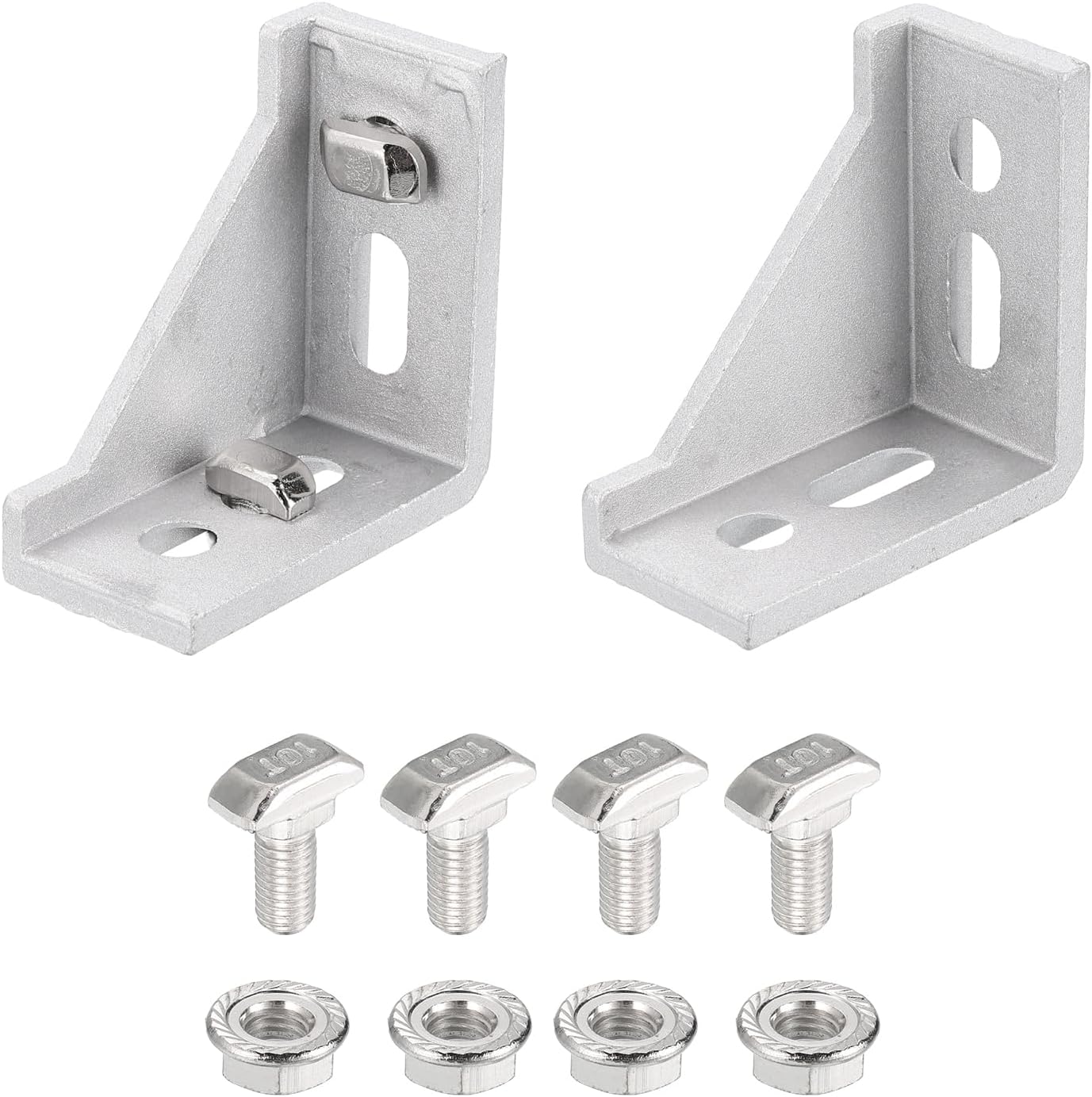 MECCANIXITY 2 Pcs 3060 Series Aluminum Extrusion Profile Connector, Corner Brackets Extruded Hardware with 8pcs M6x16 T-Bolts and M6 Flange nut