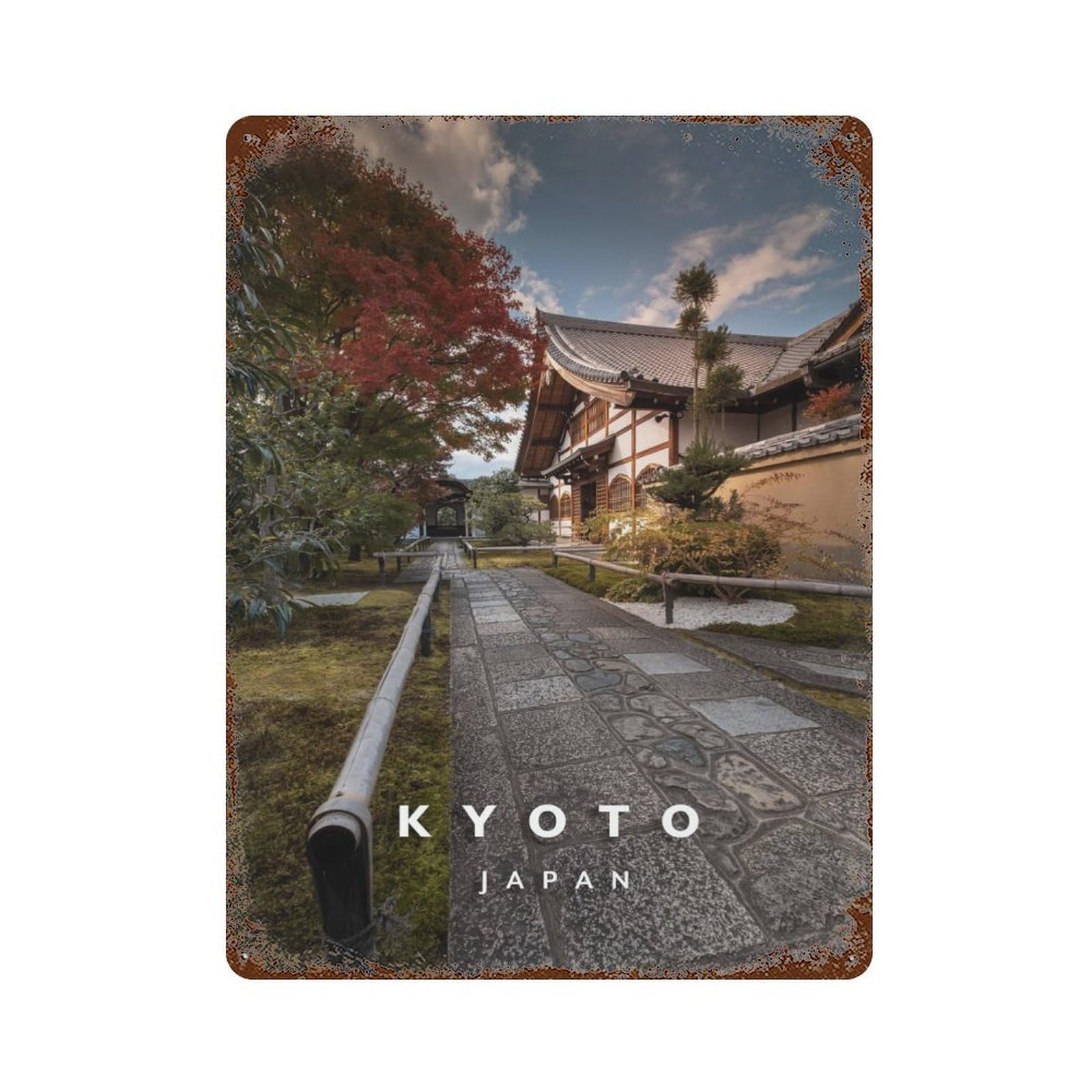 Quiet Kyoto Retro Metal Sign 15.7"x11.8", for Pub, Kitchen And Man Cave Decor, Industrial Home Decor