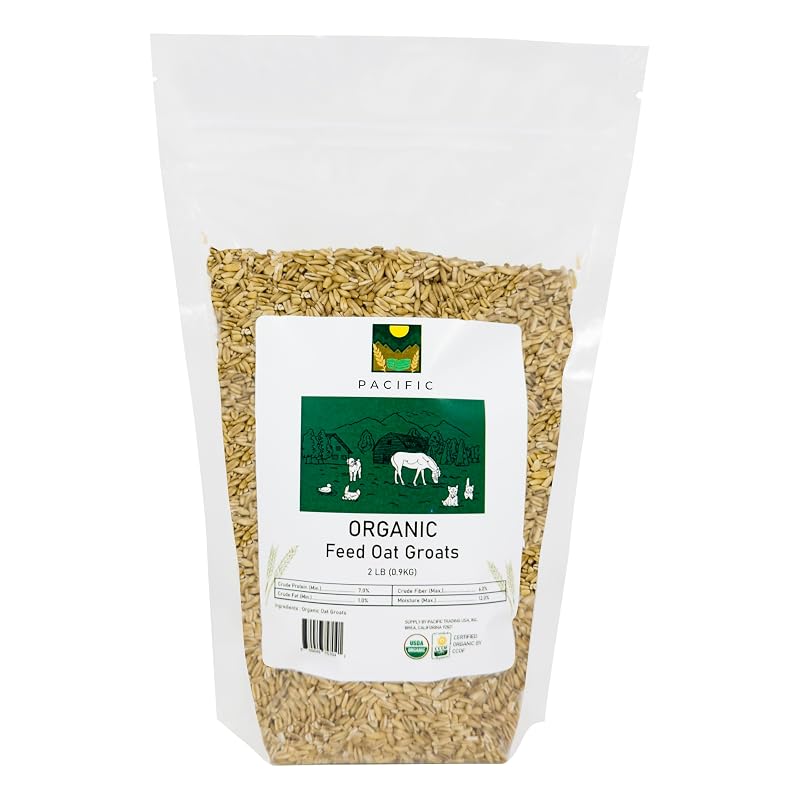 Aveia em Grãos Orgânica PACIFIC para Aves – Pacote com aproximadamente 907 g
