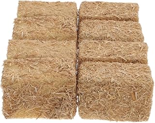 8pcs Haystack Model Faux Straw Bales Mini Hay Bales for Decorative Garden Scenery Miniature Decorative Hay