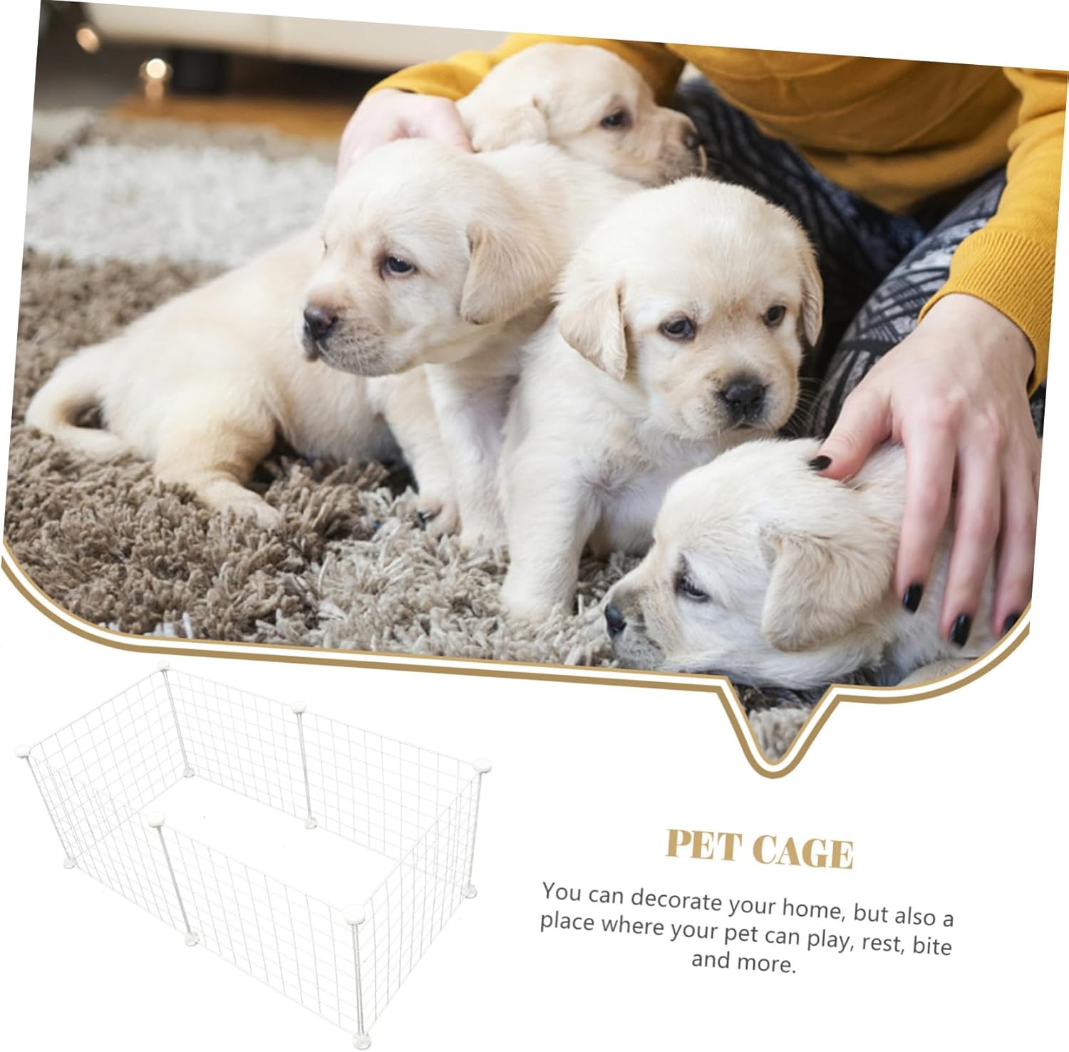 1set Pet Crate Kitten Cage Breathable Wire Pet Cage Cat Play Pen and Stable Easy to Assemble