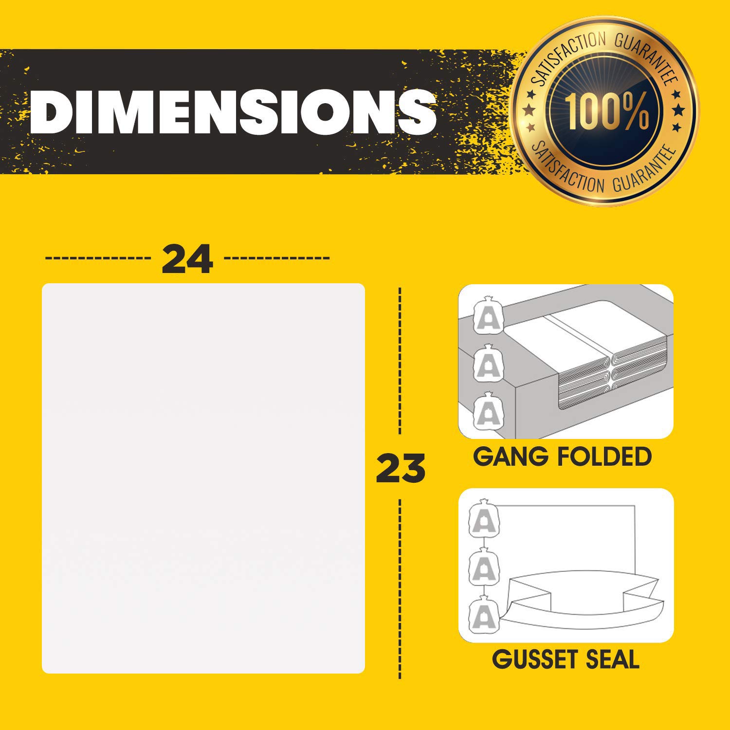 Aluf Plastics 7-10 Gallon 1 MIL Thick Clear Heavy Duty Trash Bags - 24" x 23" - Pack of 500 - For Recycling, Kitchen, Contractor, & Outdoor