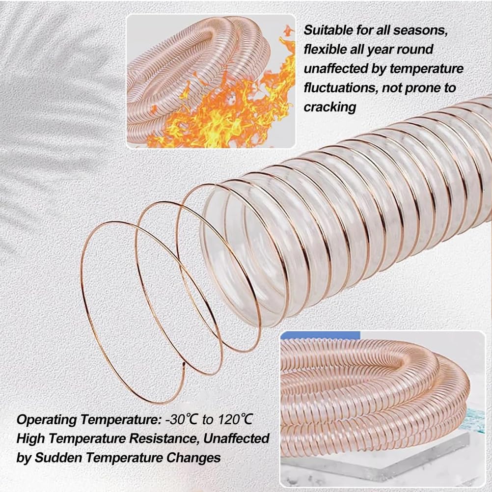 Tubo Flessibile Trasparente in Poliuretano PU Spessore Parete 1,2 MM Lunghezza Tubo 100 Cm Corpo Tubolare Telescopico Ad Alta Resistenza per Condotti dell'Aria,Inner Diameter 250MM