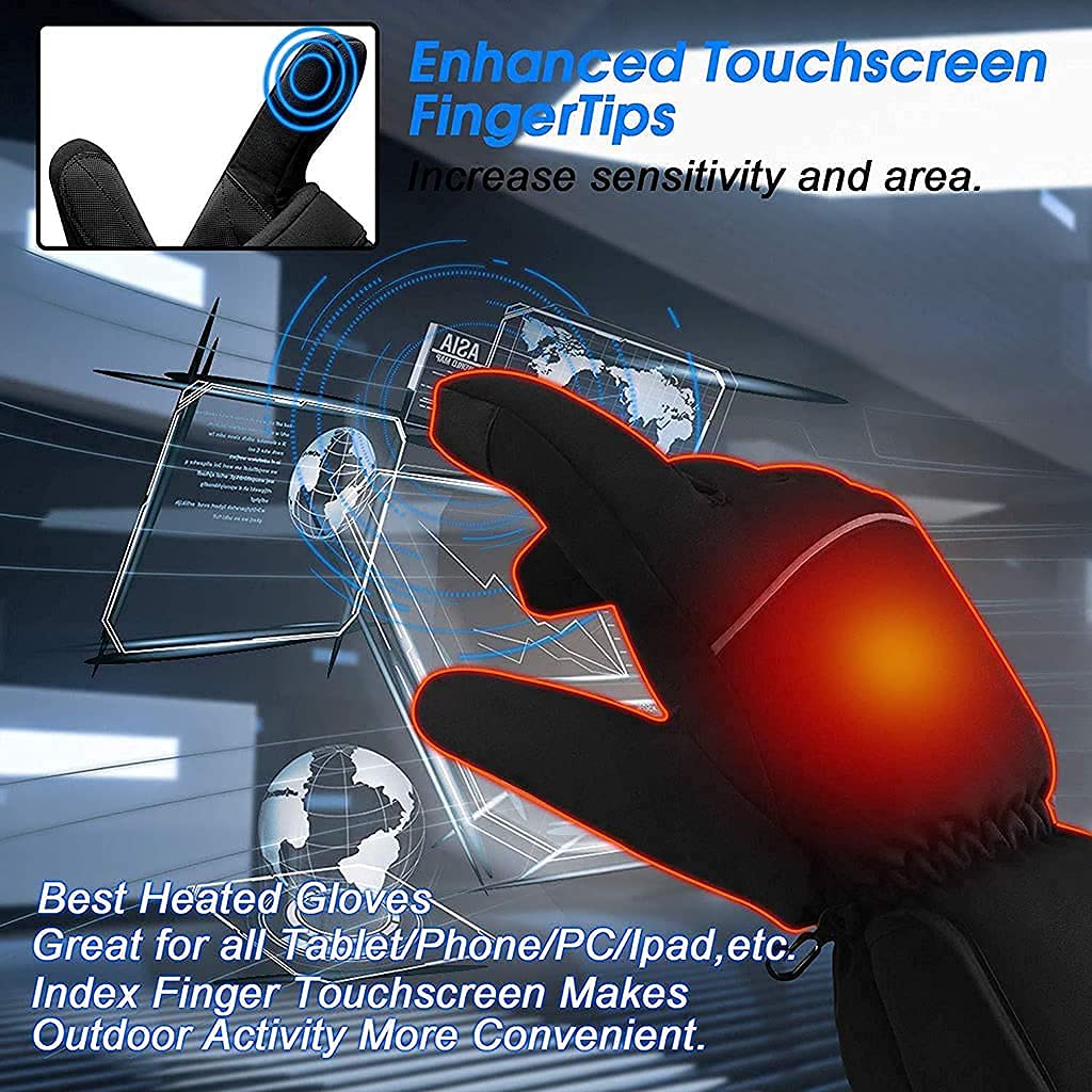 Guantes térmicos eléctricos con Pantalla táctil, para Exteriores, Interiores, calefacción a batería, Guantes de Invierno a Prueba de Viento para Hombres y Mujeres, al Aire Libre, c