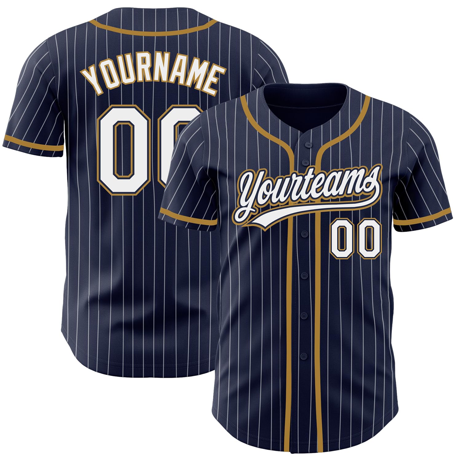Custom Pinstripe Baseball Jerseys Button Down Personalized Baseball Shirts Sports Uniform Stitched Name Number Logo