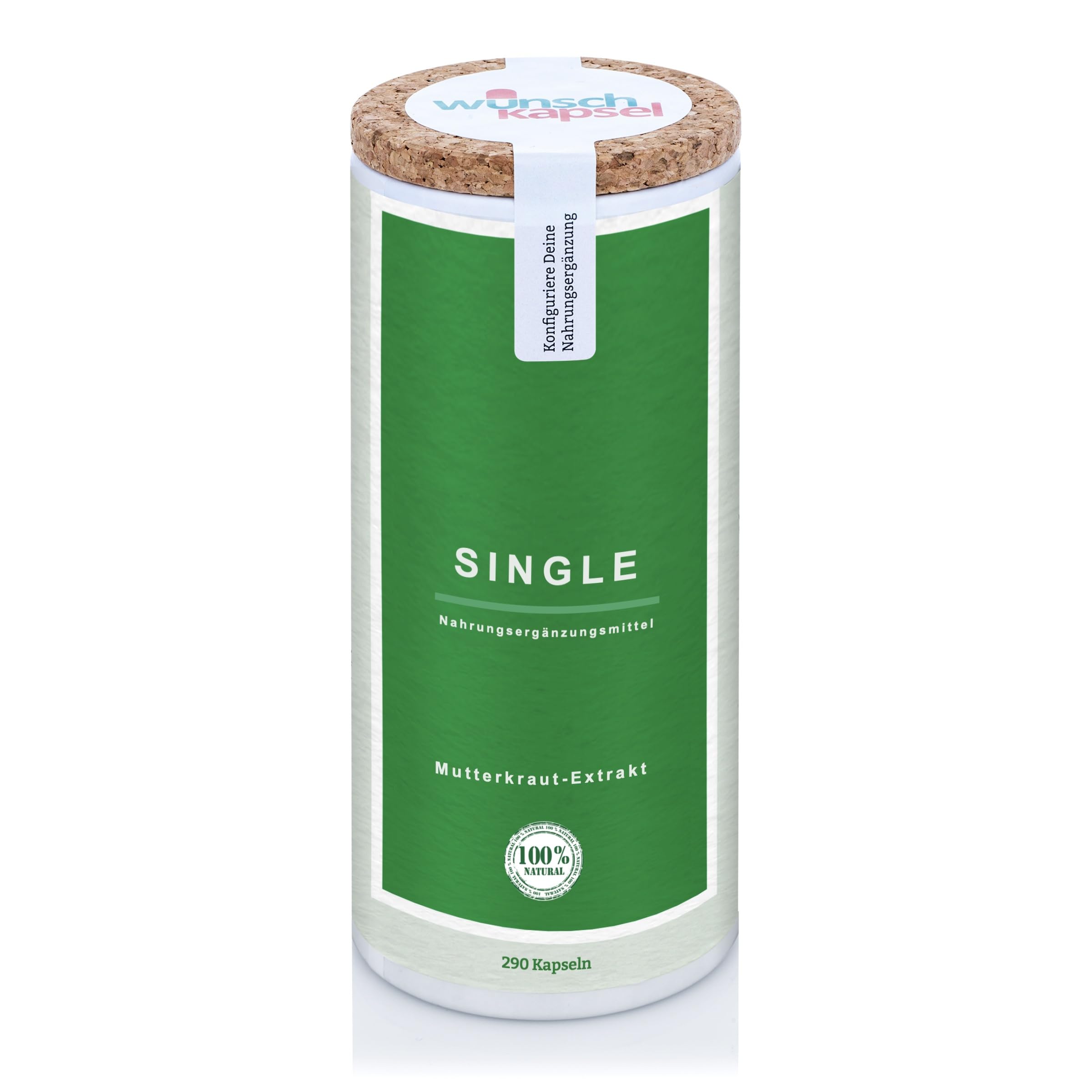 Mutterkraut-Extrakt (Tanacetum parthenium, mind. 0,8% Parthenolide), 290 vegane Kapseln aus der Wunschkapsel-Manufaktur. Premium Nahrungsergänzungsmittel (Single)