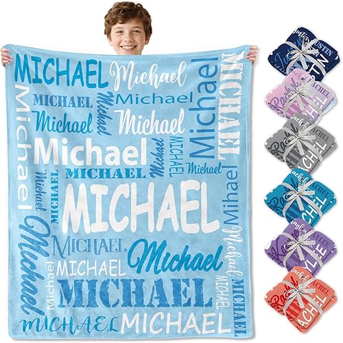 Miniatura 61 de Se envía al día siguiente, mantas personalizadas y mantas personalizadas con nombre manta de franela personalizada para niños, manta de Navidad