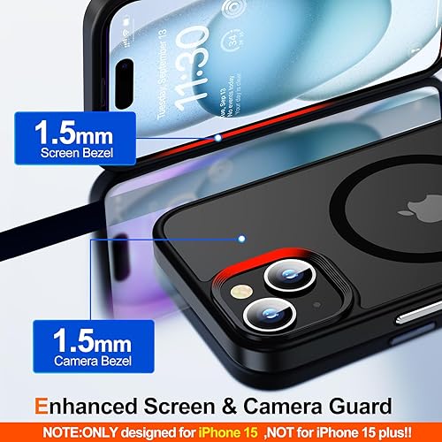 Miniatura 7 de MOZOTER Funda magnética para iPhone 15, compatible con MagSafe, 2 protectores de pantalla de cristal, agradable a la piel, a prueba de golpes,