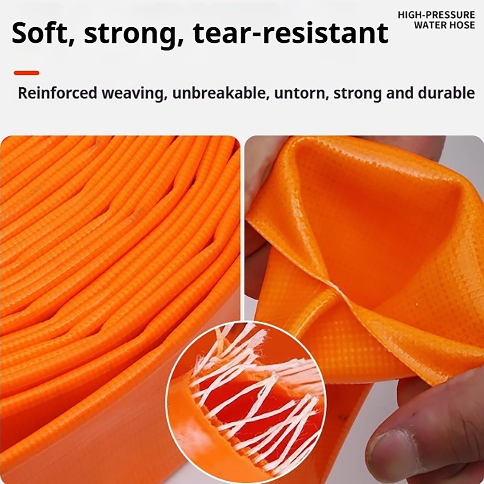 Tubo de manguera plano, manguera de descarga de PVC de 2 pulgadas para transferencia de agua, lavado a contracorriente de piscina, ideal para bombas de sumidero y riego, disponible en longitudes de 20