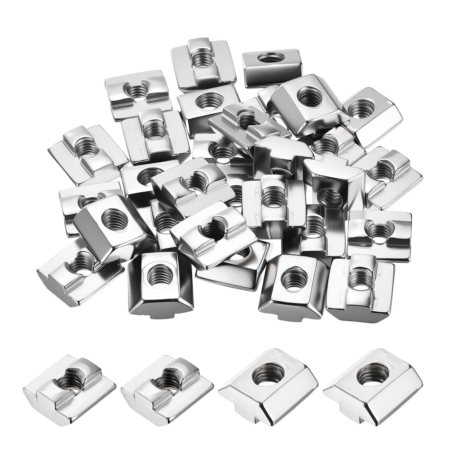 Kozelo 30Pcs Sliding t Nuts M8-1.25 4040 Series Hammer Nuts Silver