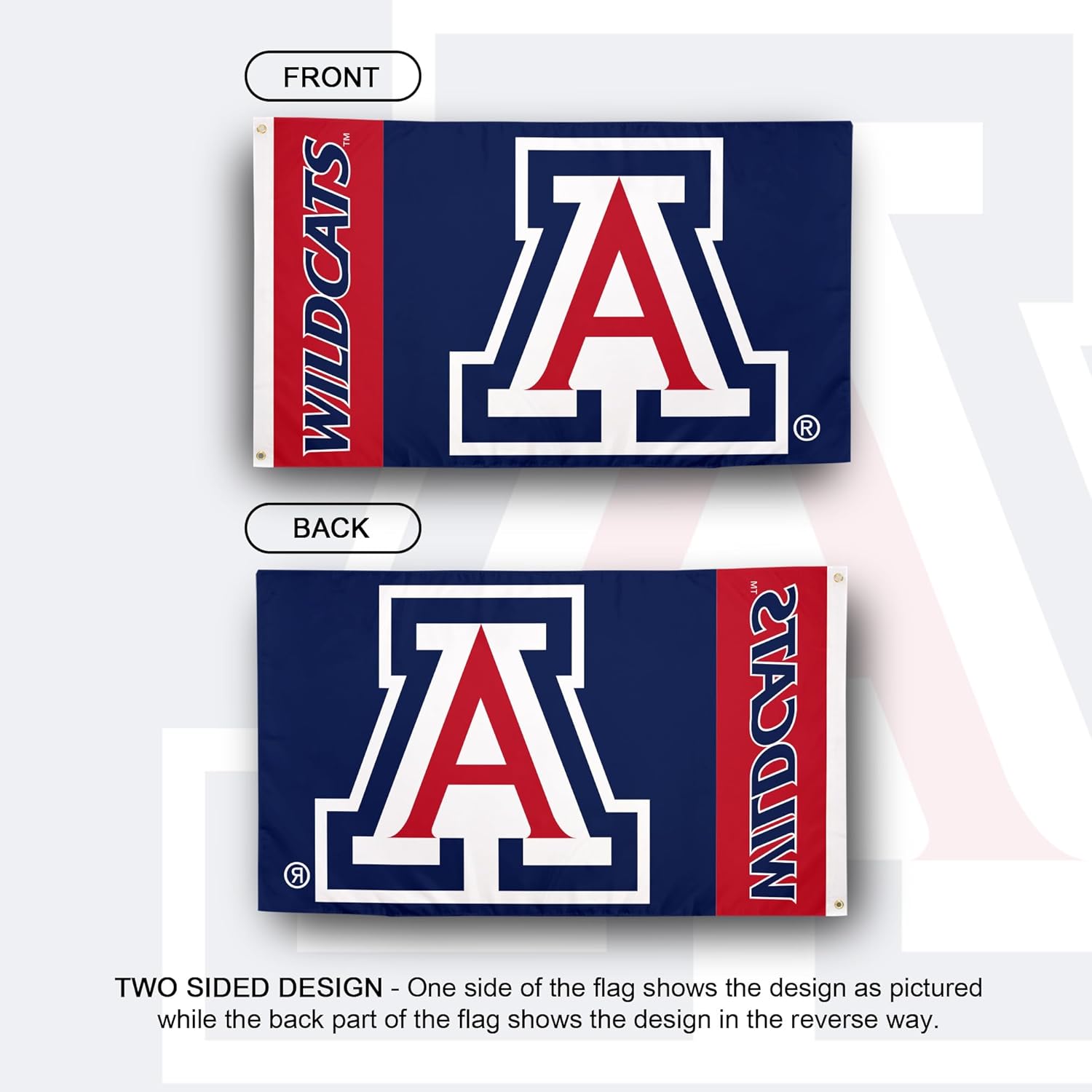 Desert Cactus University of Arizona Flag Wildcats UA Banners 100% Polyester Indoor Outdoor 3x5 feet Flags (Team Name) - Image 2