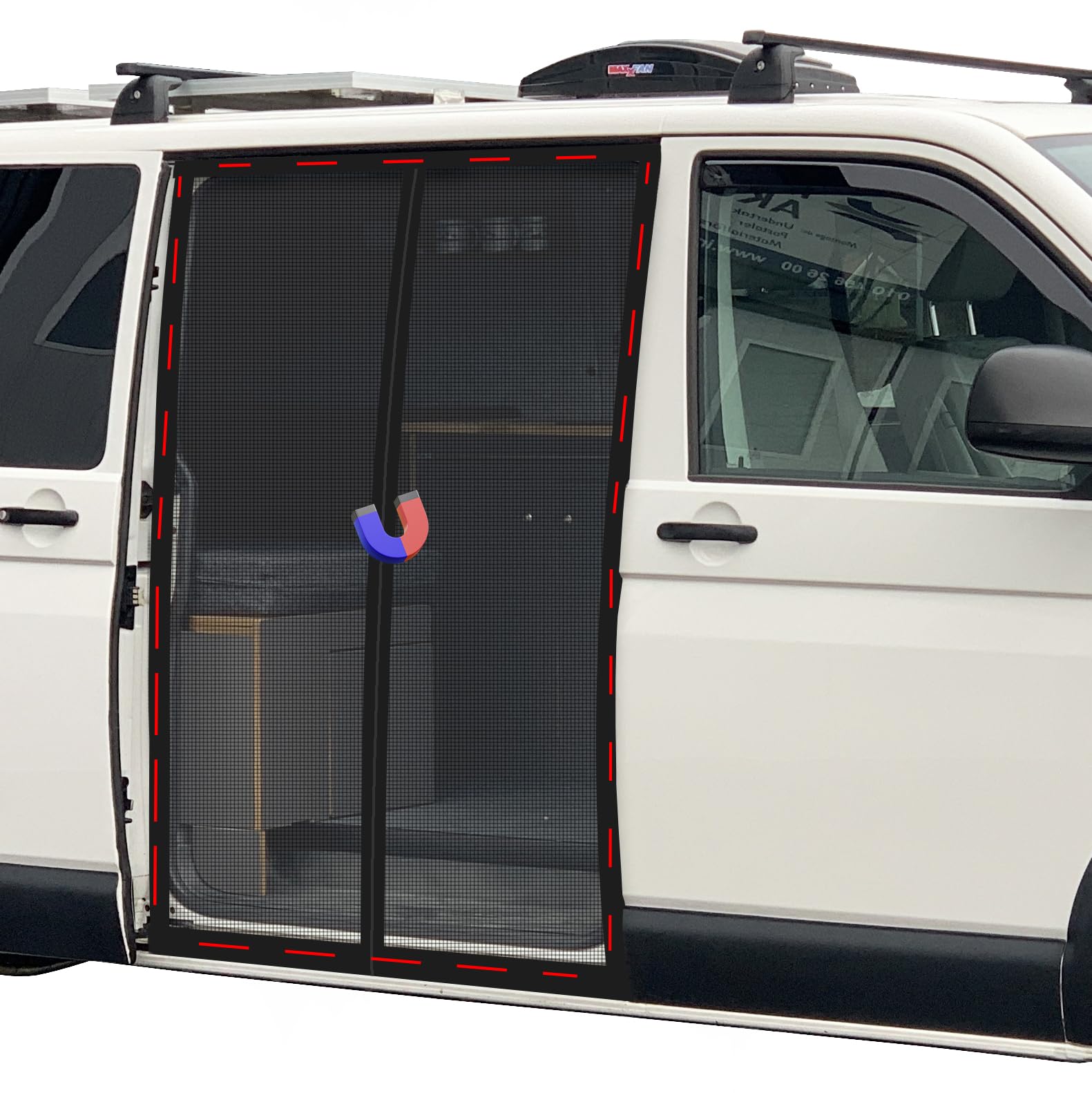 Mosquitera magnética para puerta corredera VW T5 T6, mosquitera para coche con protección contra insectos y protección solar, red de sombra de camping para puerta lateral