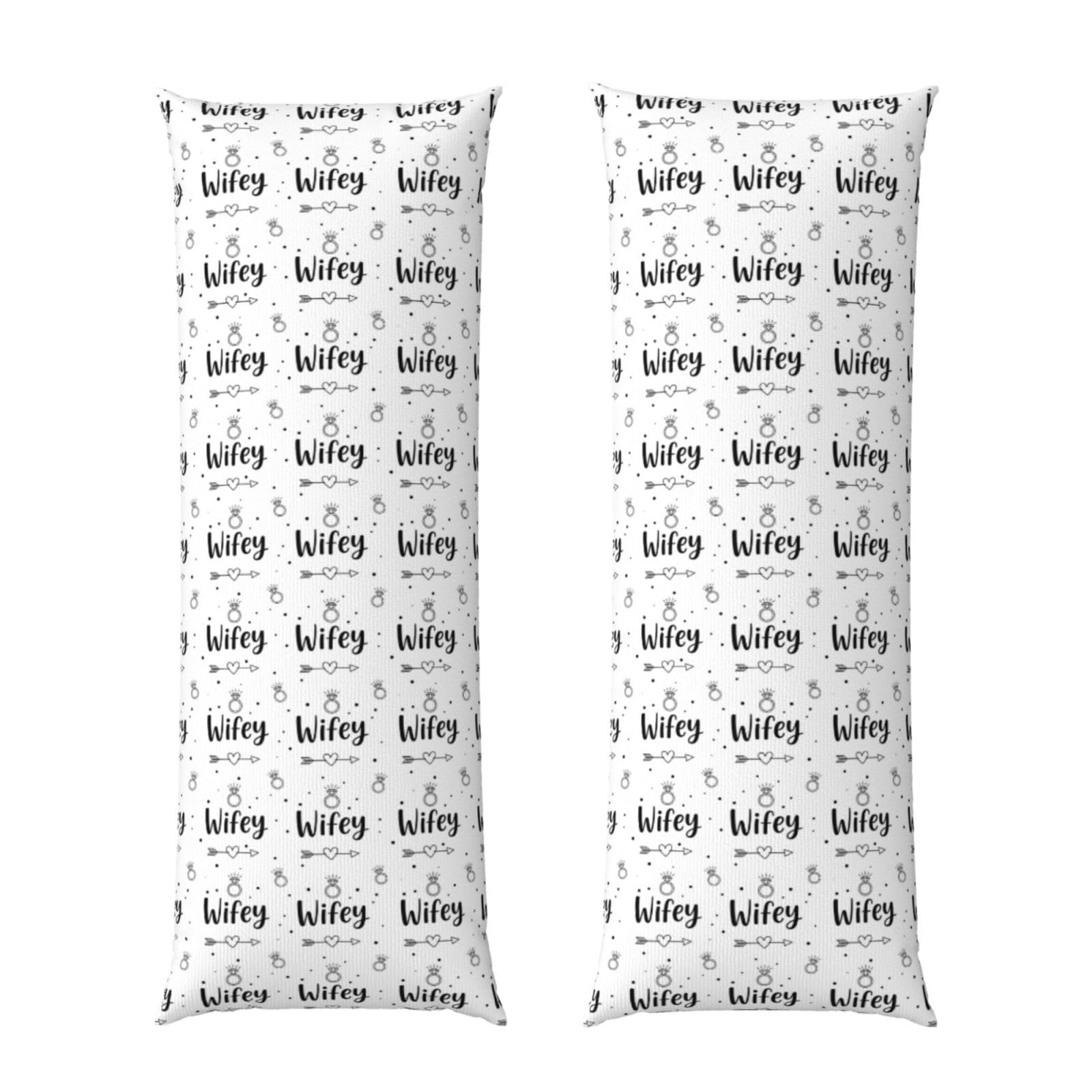 Body Pillow Protector Cover 20x60 Diamond Bride Wifey, Soft Microfiber Pillowcase with Zipper, Wrinkle Shrinkage Resistant, for Bed Couch Sleeping