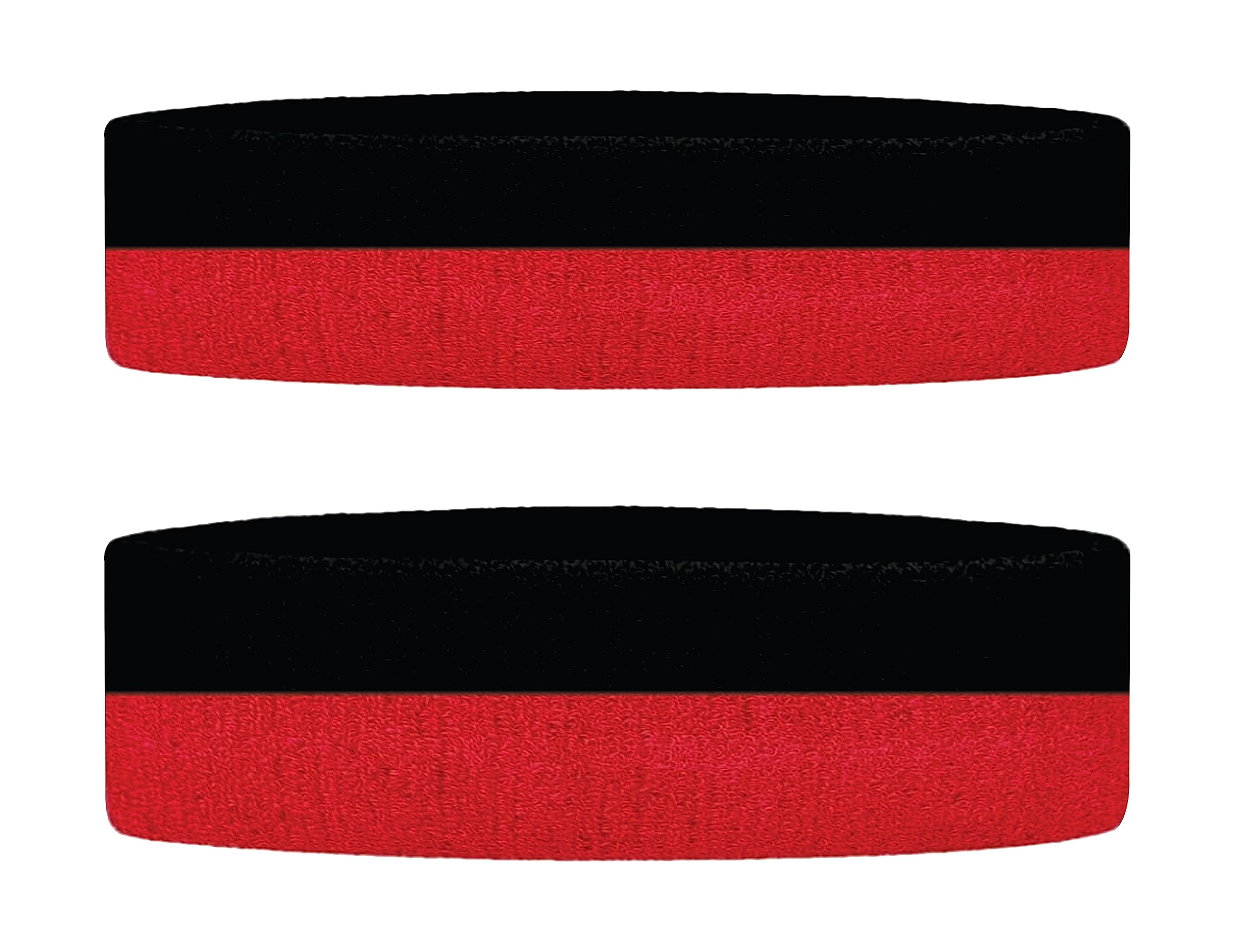 Moisture Wicking and Non-Slip Exercise Workout Cotton Headband for Men and Women Double Color (Color Black &Red | Pack of 2)-image-34